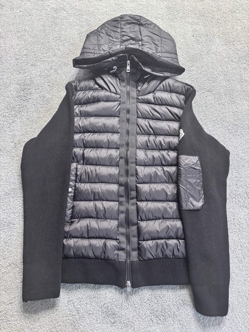Moncler Men's Black Quilted Hooded Jacket